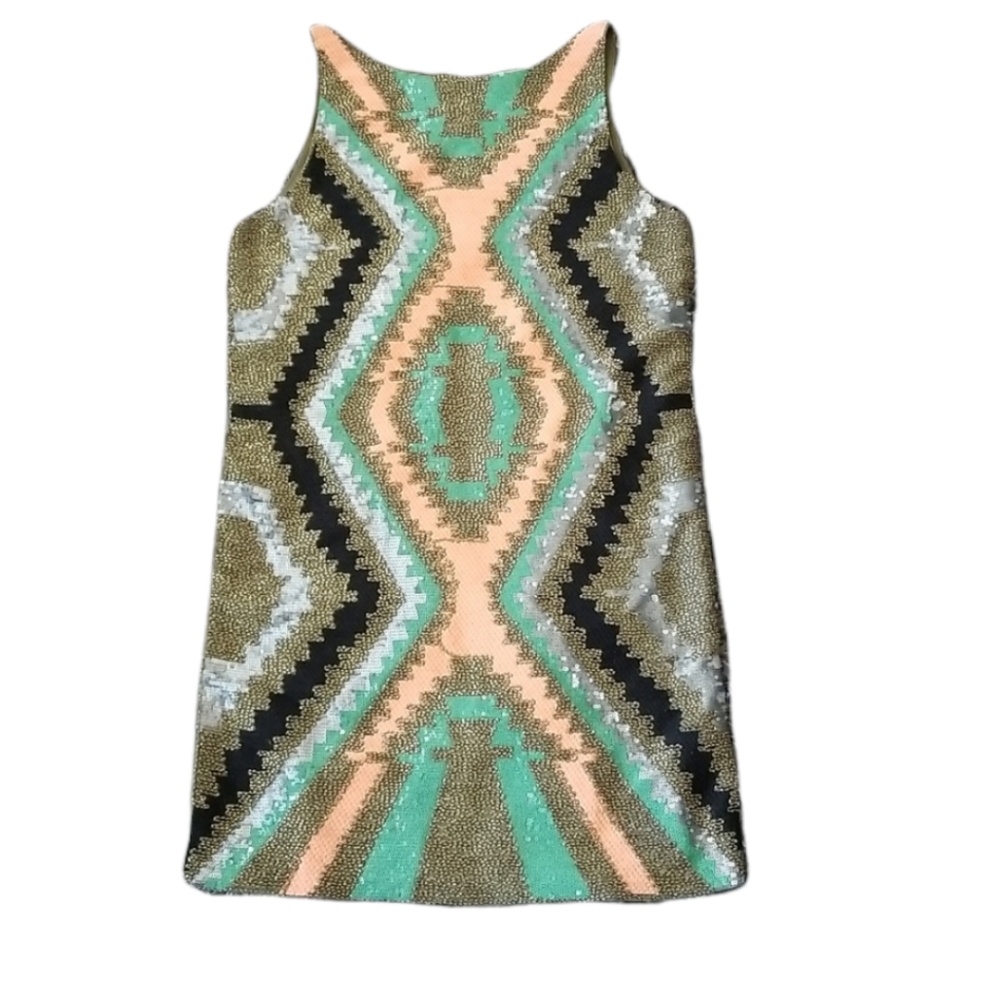 English Rose Multicolored Aztec Design Dress size Small